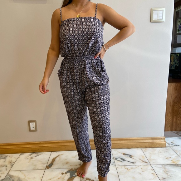 Grey Floral Jumpsuit